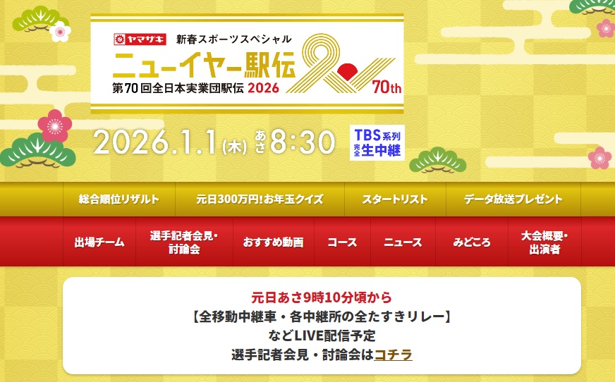 ニューイヤー駅伝2026　お年玉　データ放送　視聴者プレゼント　応募方法